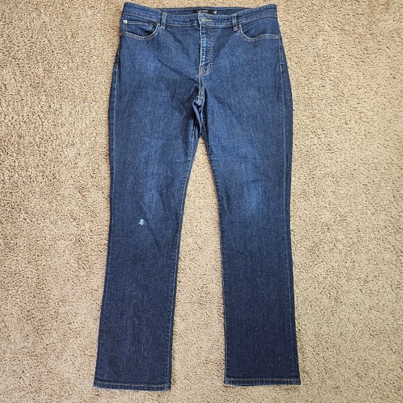 Lauren Ralph Lauren Denim - Lauren Ralph Lauren Jeans Womens 14 Blue Dark Wash Straight Leg Stretch Denim